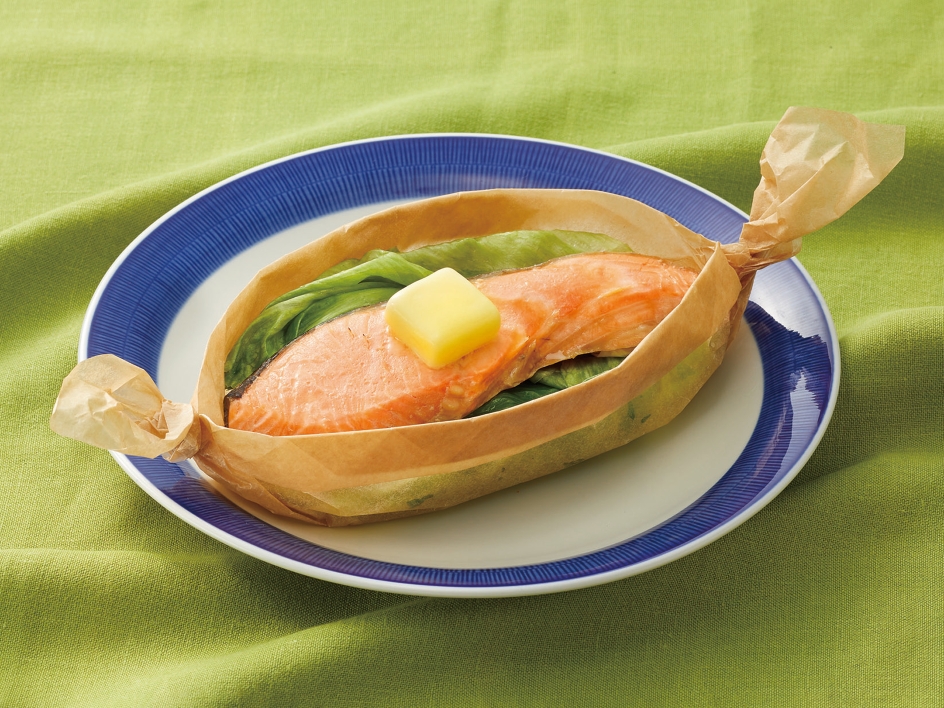 レンジでサーモンレタスごはん