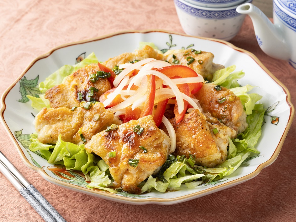 揚げない油淋鶏風！鶏ももとしゃっきり野菜の香味ソース