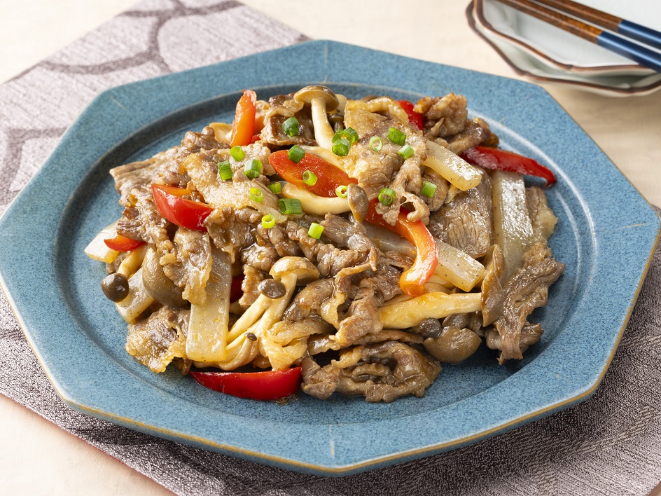 牛肉とこんにゃくの旨辛オイスター炒め