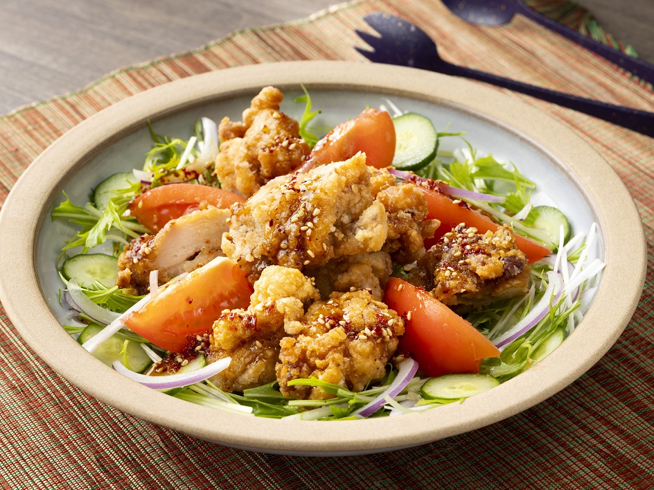 韓国風うま辛だれのから揚げサラダ