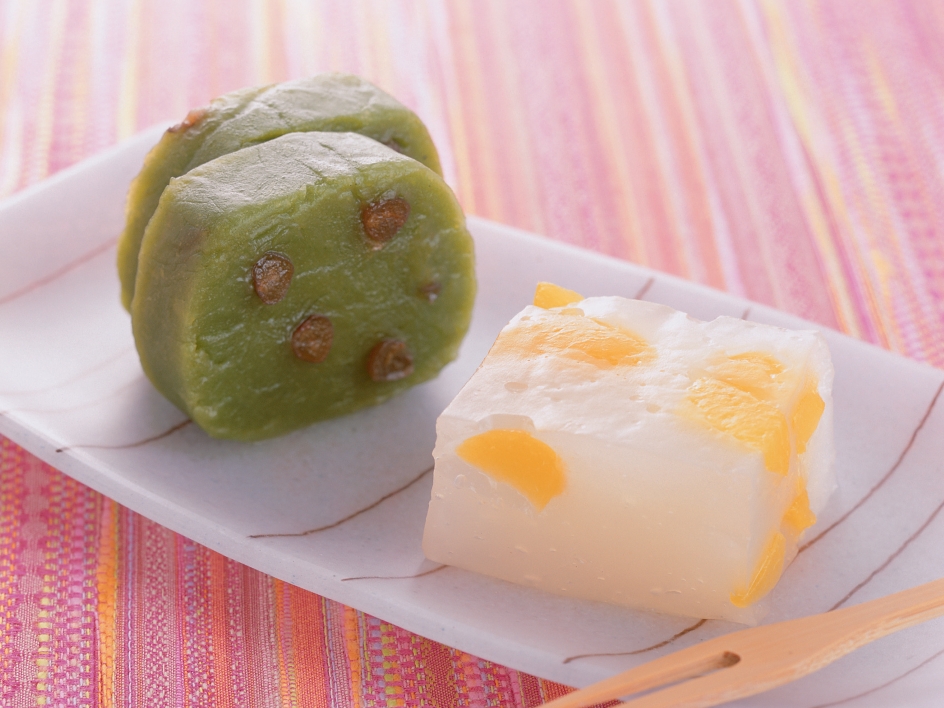 抹茶のういろう&杏入りくずもち